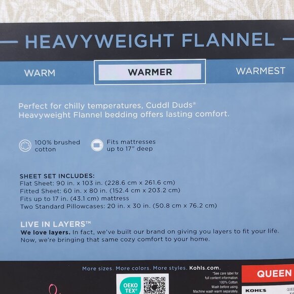 Cuddl Duds Heavyweight Flannel Queen Sheet Set Warmer Brushed Cotton Floral - Picture 6 of 7